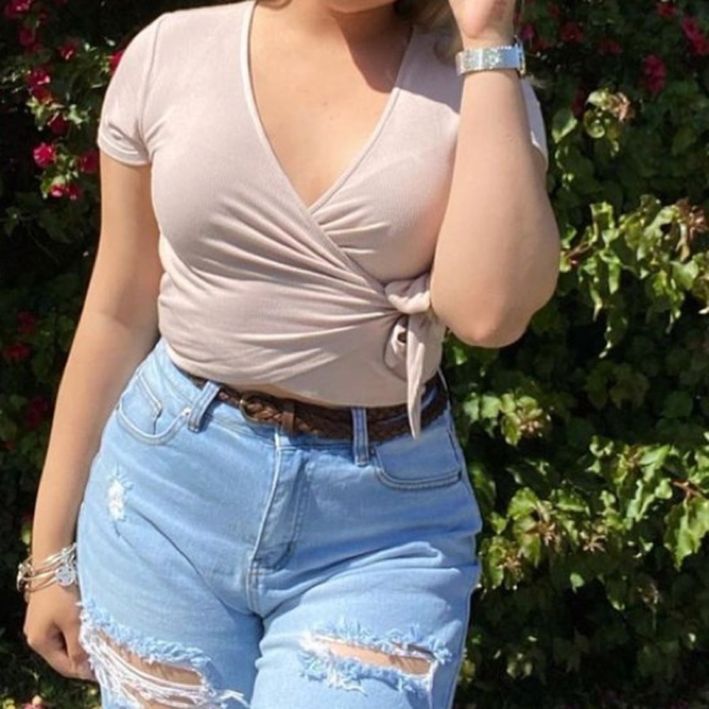 cream wrap top